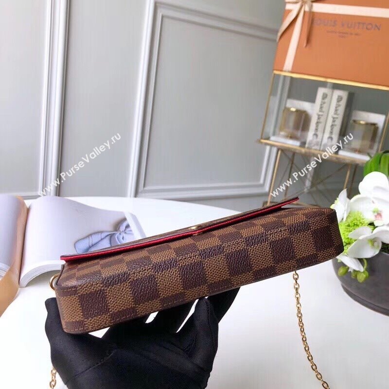 Louis Vuitton Pochette Felicie Chain Wallet WOC in Damier Ebene Canvas N63032 (KI-240218060)