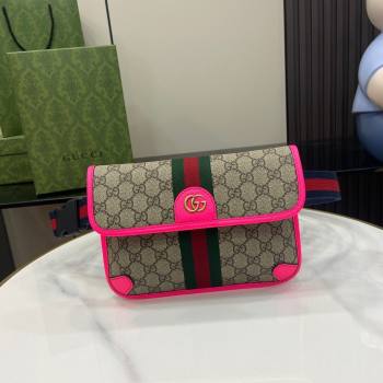 Gucci Ophidia GG Small Belt Bag 752597 Fuchsia 2024 (XLU-24042405)