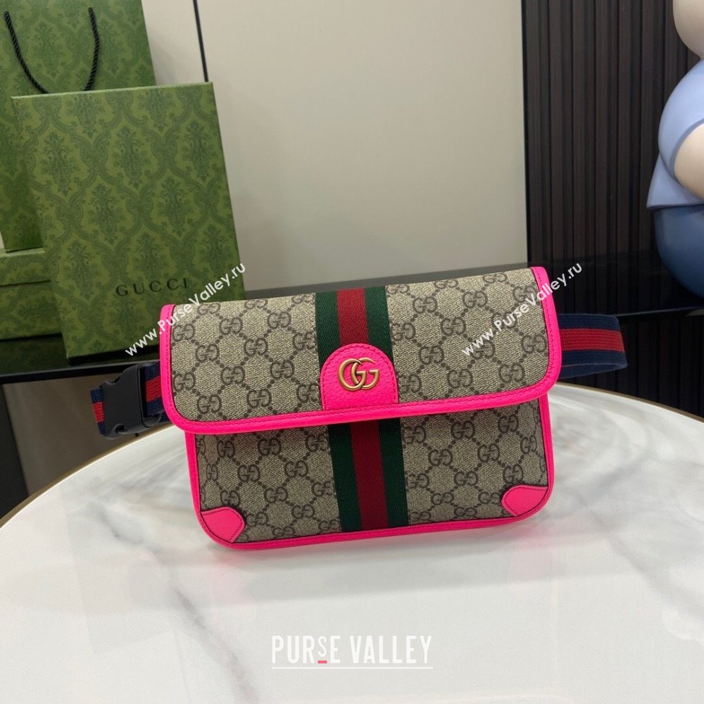 Gucci Ophidia GG Small Belt Bag 752597 Fuchsia 2024 (XLU-24042405)