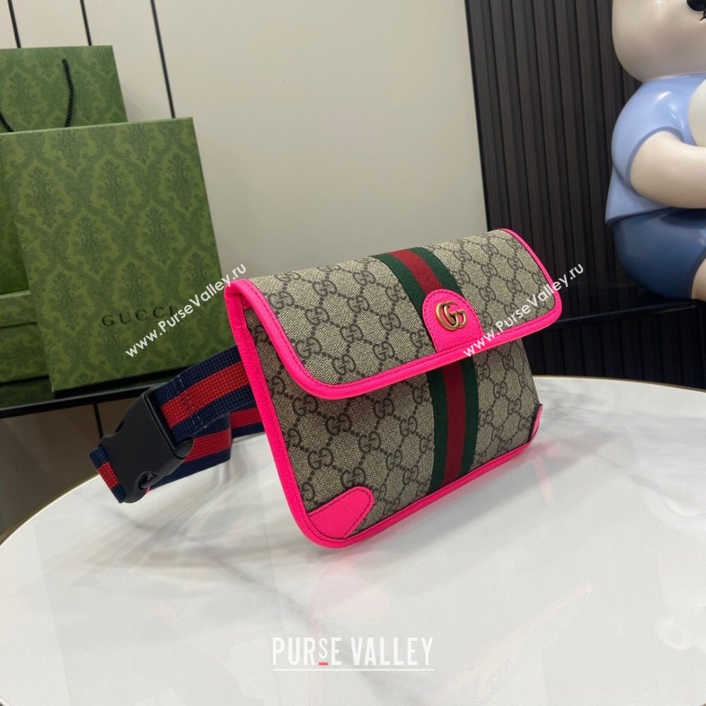 Gucci Ophidia GG Small Belt Bag 752597 Fuchsia 2024 (XLU-24042405)