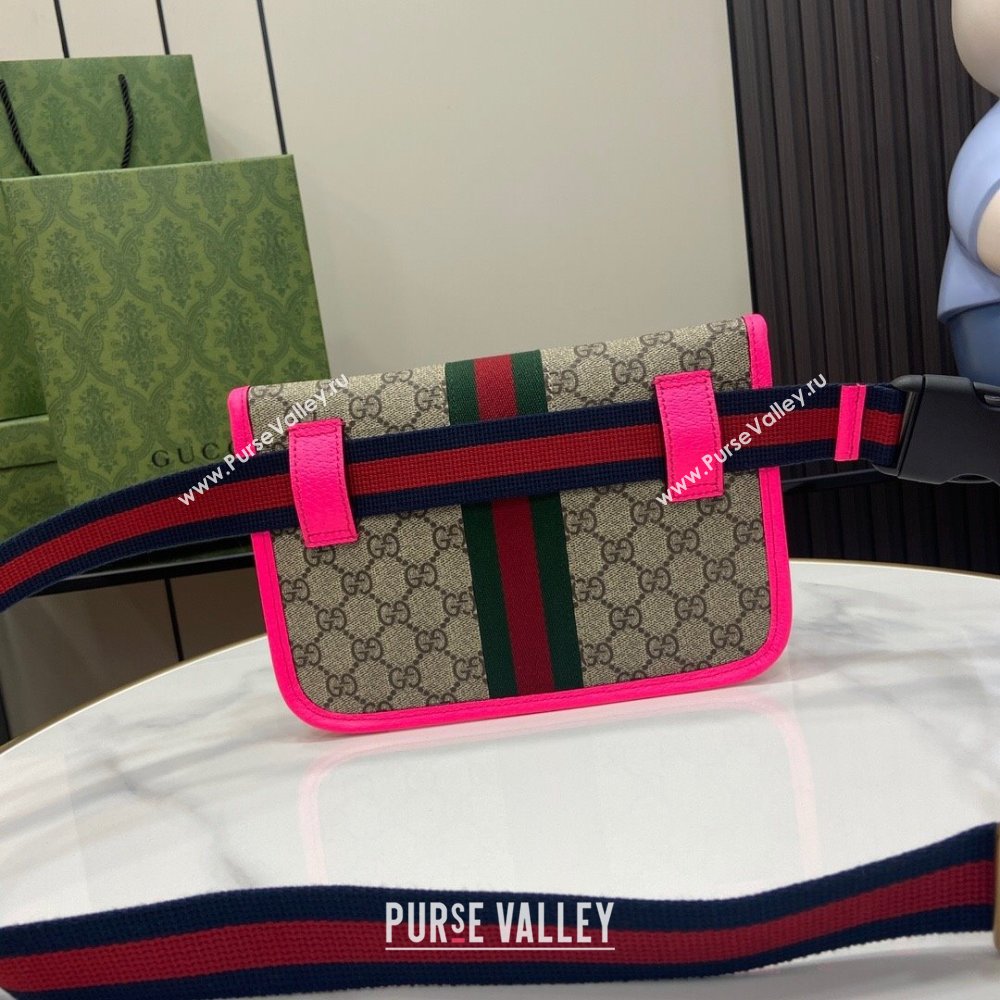 Gucci Ophidia GG Small Belt Bag 752597 Fuchsia 2024 (XLU-24042405)