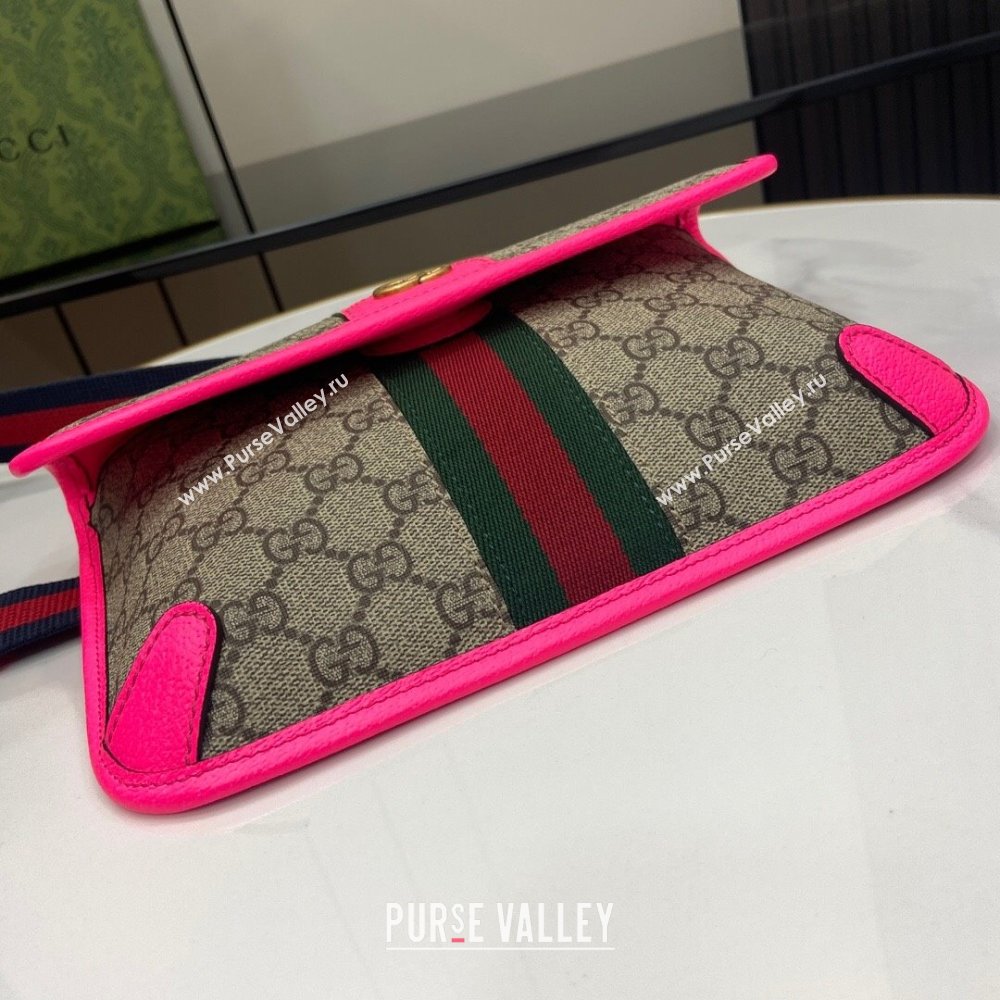 Gucci Ophidia GG Small Belt Bag 752597 Fuchsia 2024 (XLU-24042405)