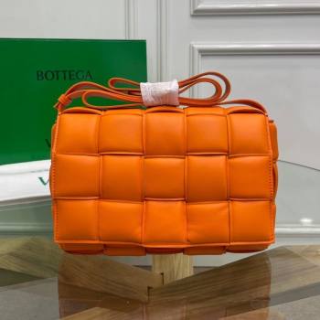 Bottega Veneta Padded Cassette Medium Crossbody Messenger Bag Bright Orange 2021 (MS-21091143)