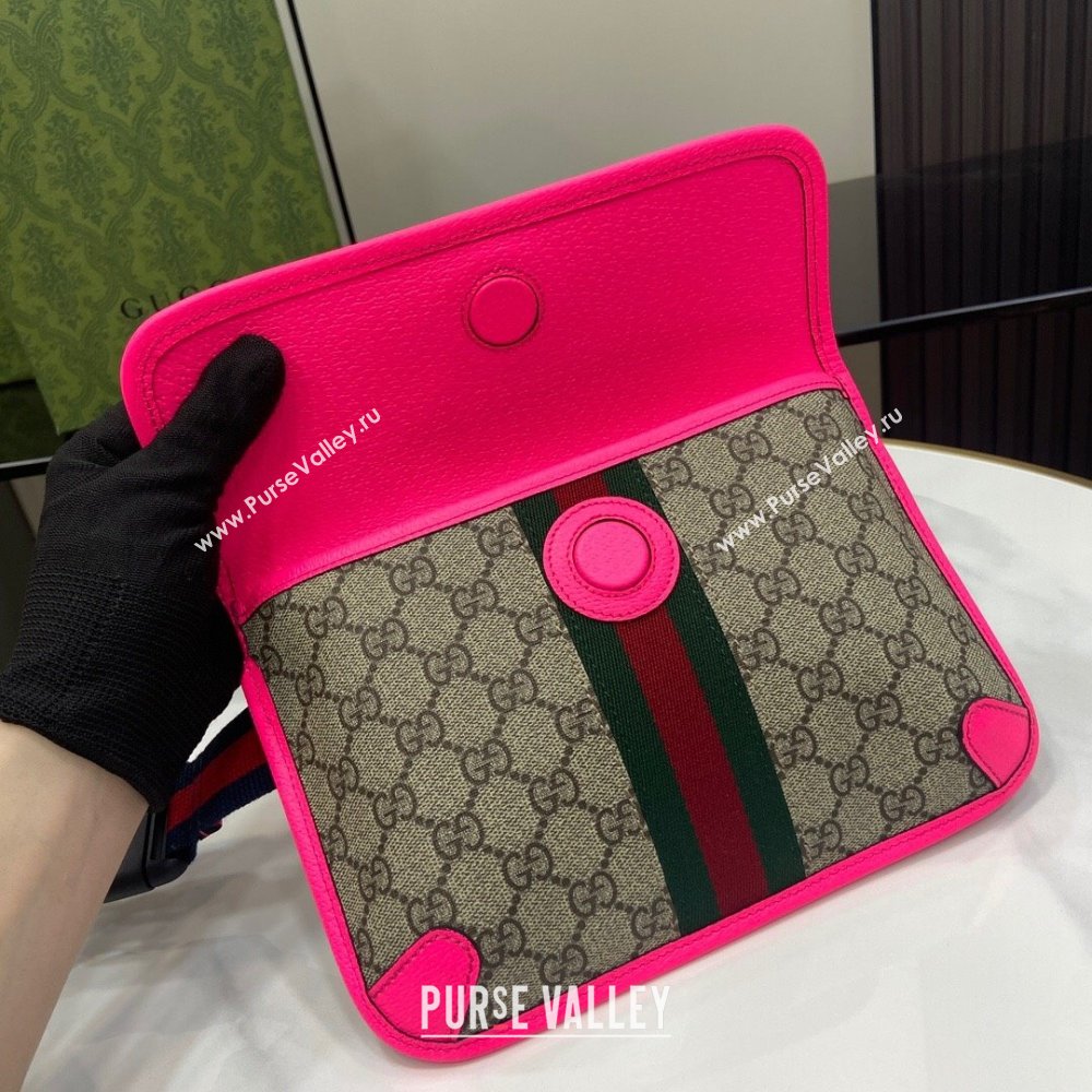 Gucci Ophidia GG Small Belt Bag 752597 Fuchsia 2024 (XLU-24042405)