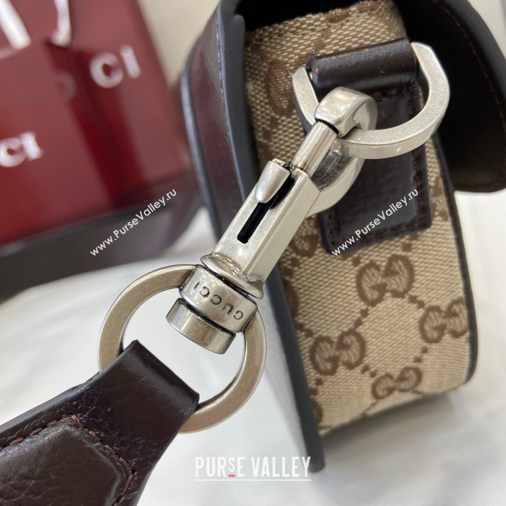 Gucci GG Super Mini Bag in Beige and Ebony Original GG Canvas and Leather 795213 2024 (XLU-24093026)