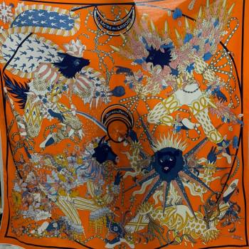 Hermes Cashmere Silk Sqaure Shawl Scarf 140cm H8607 Orange 2024 Top (WNS-24080607)