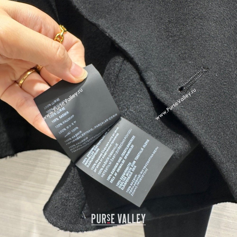 Prada Cashmere Short Coat P102010 Black 2023 (Q-23102010)