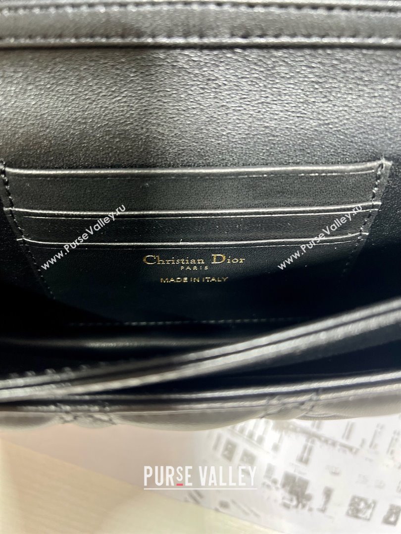 Dior Miss Dior Top Handle Bag with Gold-Finish Butterfly Studs Black 2024 (DMZ-241807)