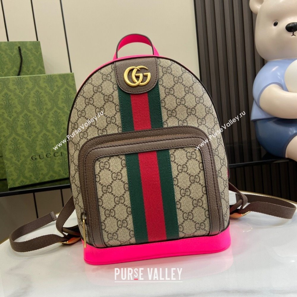 Gucci Ophidia GG Small Backpack 547965 Fuchsia 2024 (XLU-24042407 )