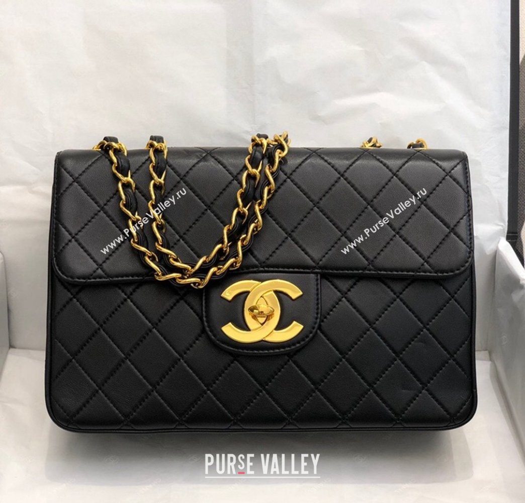 Chanel Vintage Quilted Leather Flap Bag A088 Black/Gold 2021 (SM-211115053)