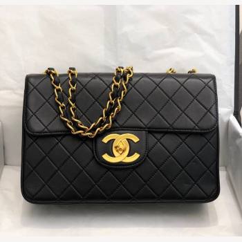 Chanel Vintage Quilted Leather Flap Bag A088 Black/Gold 2021 (SM-211115053)