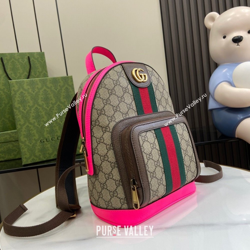 Gucci Ophidia GG Small Backpack 547965 Fuchsia 2024 (XLU-24042407 )