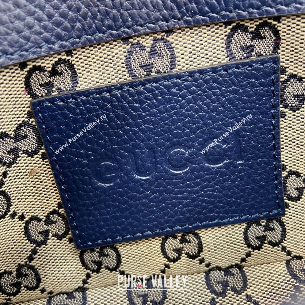 Gucci GG Super Mini Bag in Beige and Blue Original GG Canvas and Leather 795213 2024 (XLU-24093027)