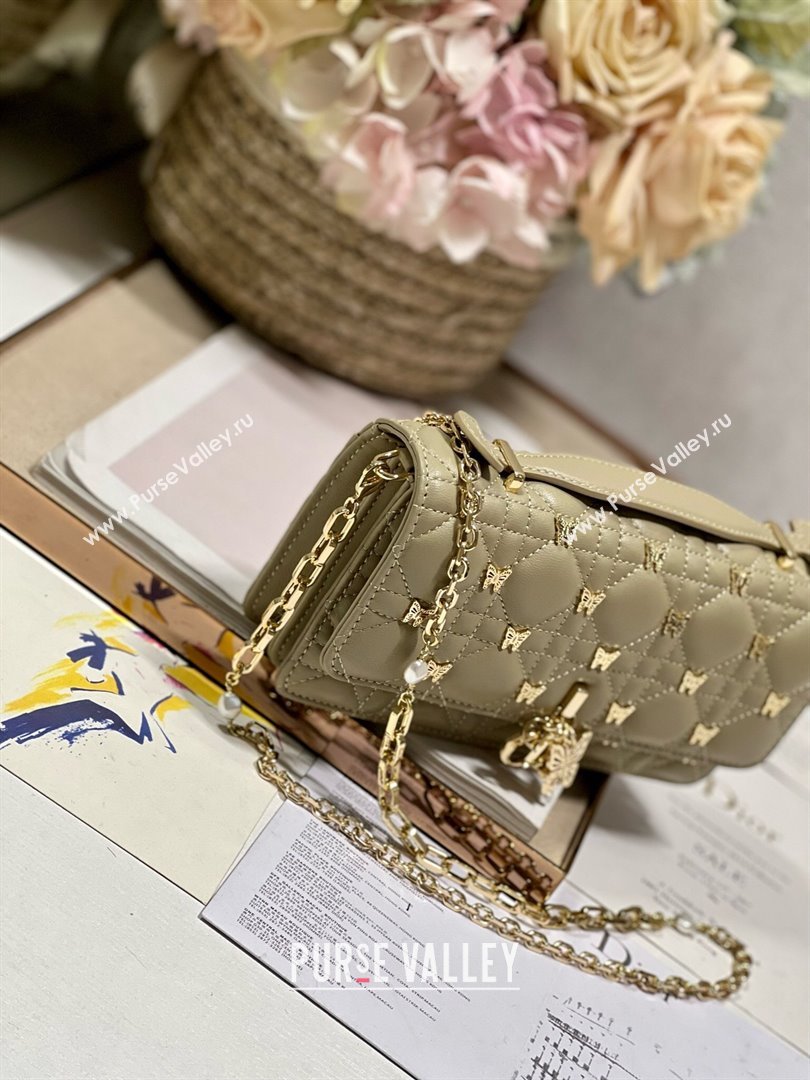 Dior Miss Dior Top Handle Bag with Gold-Finish Butterfly Studs Beige 2024 (DMZ-241808)