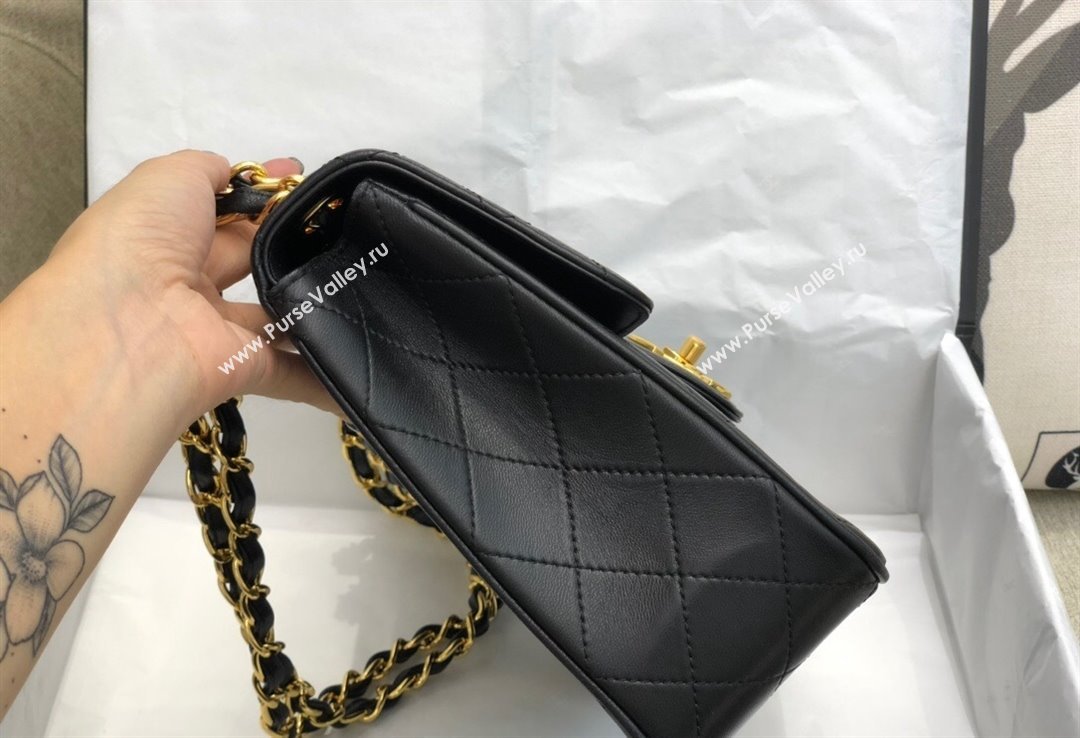 Chanel Vintage Quilted Leather Flap Bag A088 Black/Gold 2021 (SM-211115053)