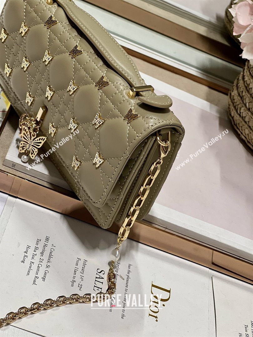 Dior Miss Dior Top Handle Bag with Gold-Finish Butterfly Studs Beige 2024 (DMZ-241808)