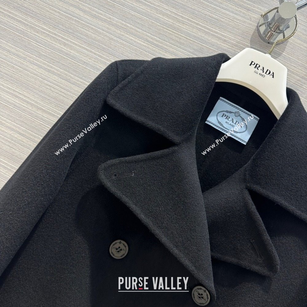 Prada Cashmere Coat P102009 Black 2023 (Q-23102009)