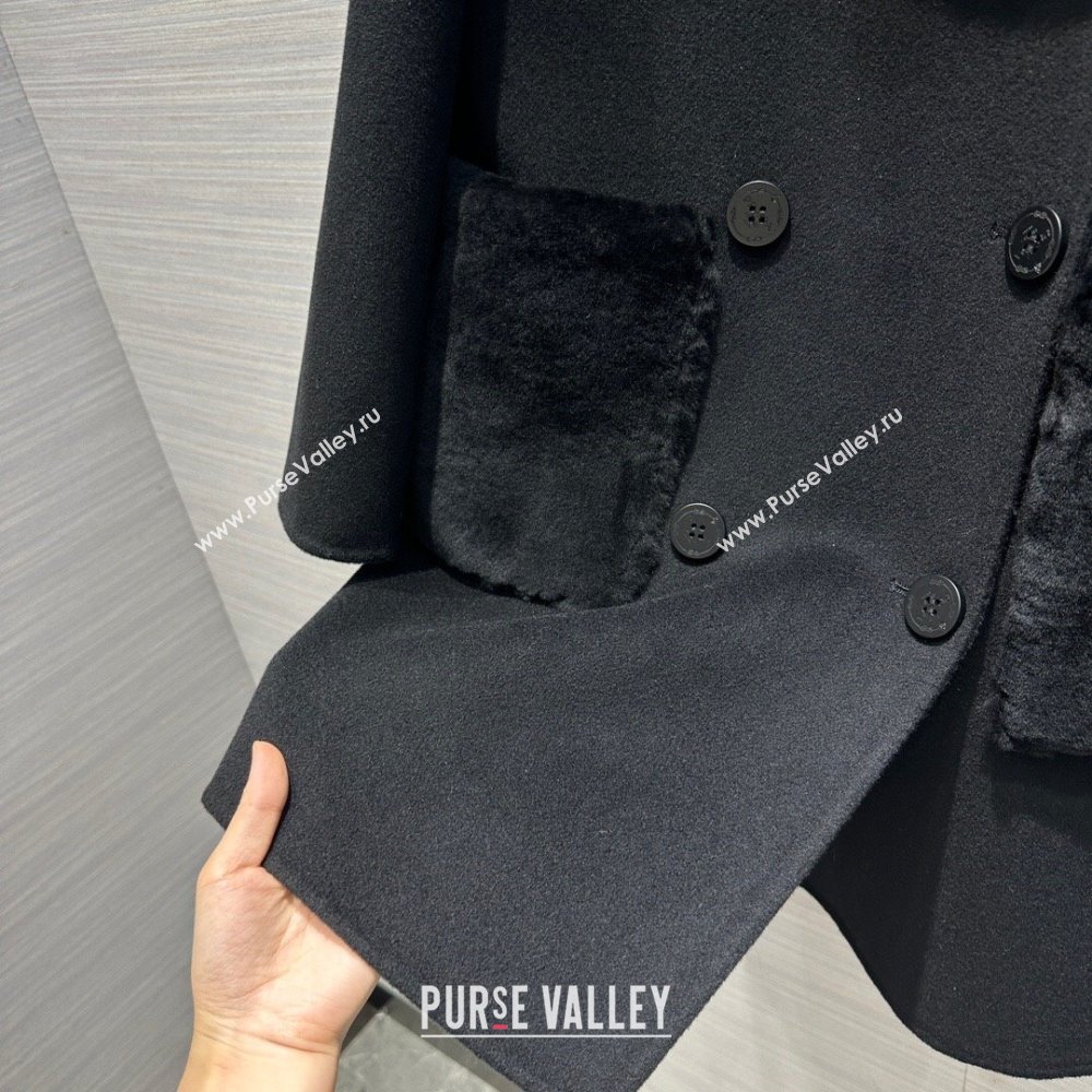 Prada Cashmere Coat P102009 Black 2023 (Q-23102009)