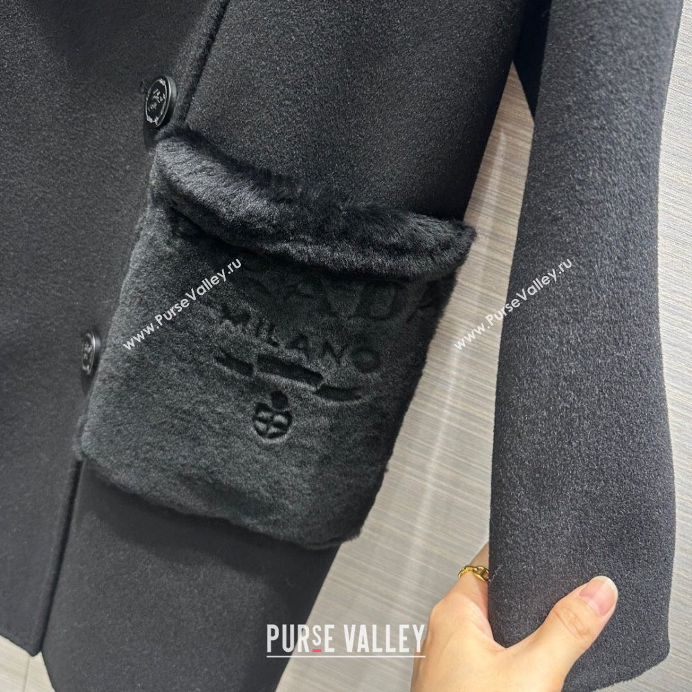 Prada Cashmere Coat P102009 Black 2023 (Q-23102009)