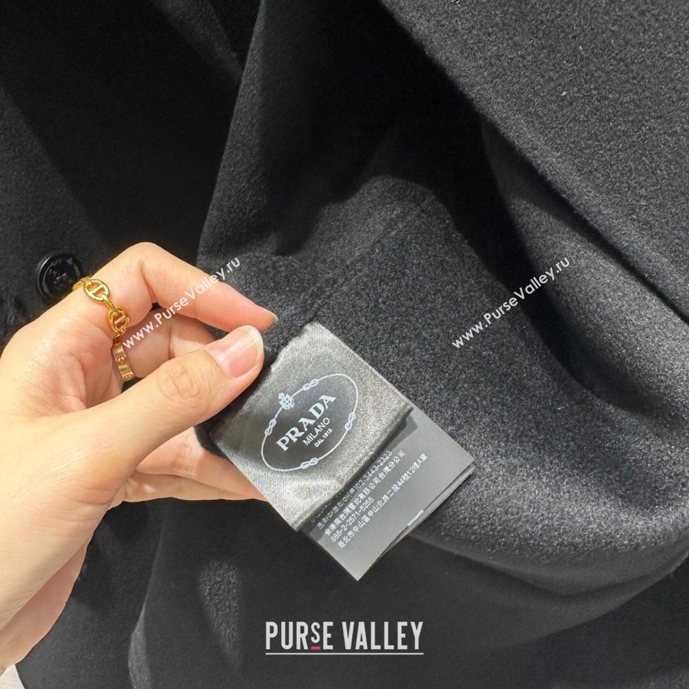 Prada Cashmere Coat P102009 Black 2023 (Q-23102009)