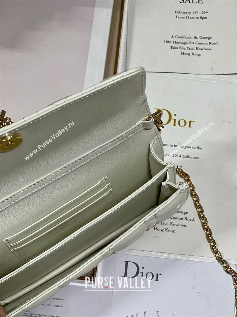 Dior Miss Dior Top Handle Bag with Gold-Finish Butterfly Studs White 2024 (DMZ-241809)