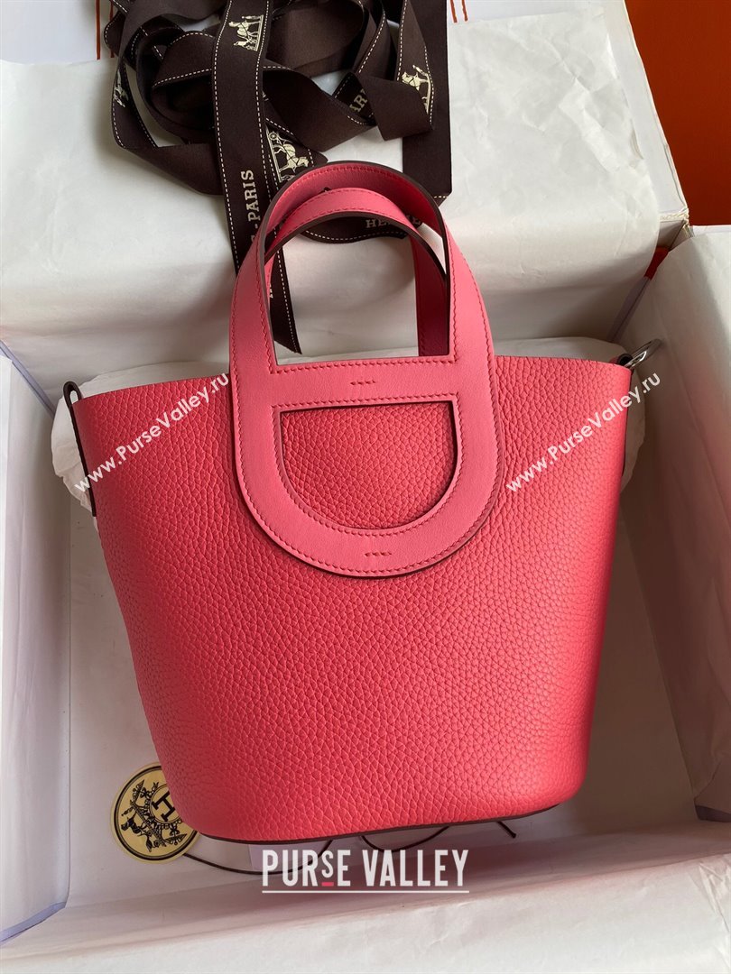 Hermes In-The-Loop Bag 18cm in Original Taurillon Clemence Leather Azalee/Silver 2024 (Full Handmade) (XYA-24111504)