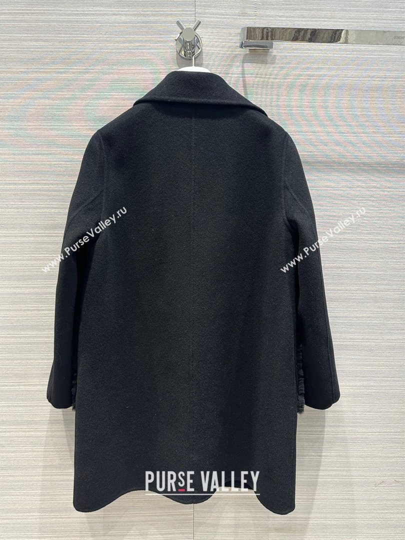 Prada Cashmere Coat P102009 Black 2023 (Q-23102009)