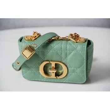 Dior Micro Caro Bag in Green Supple Cannage Calfskin 2024 (DMZ-241812 )