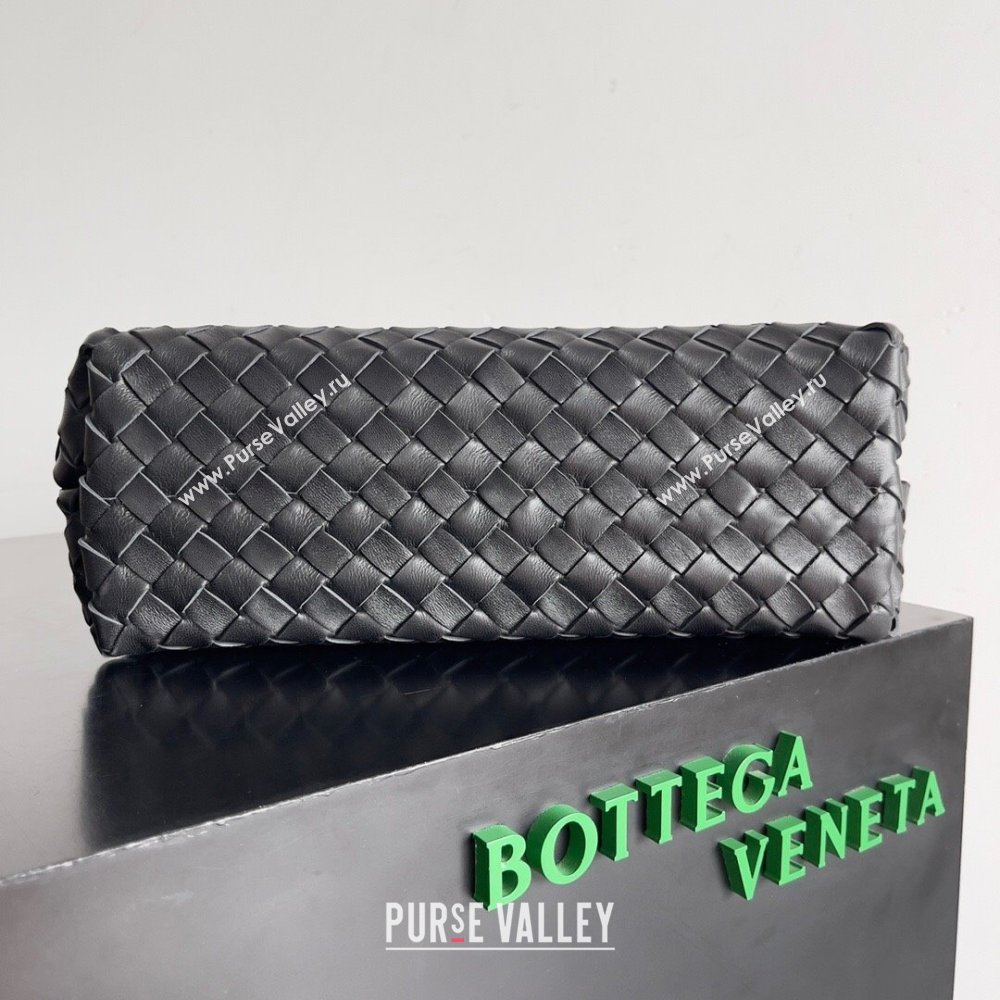 Bottega Veneta Medium Andiamo Top Handle Bag in Intrecciato Leather 743572 Black/Silver 2024 (MS-24042408)