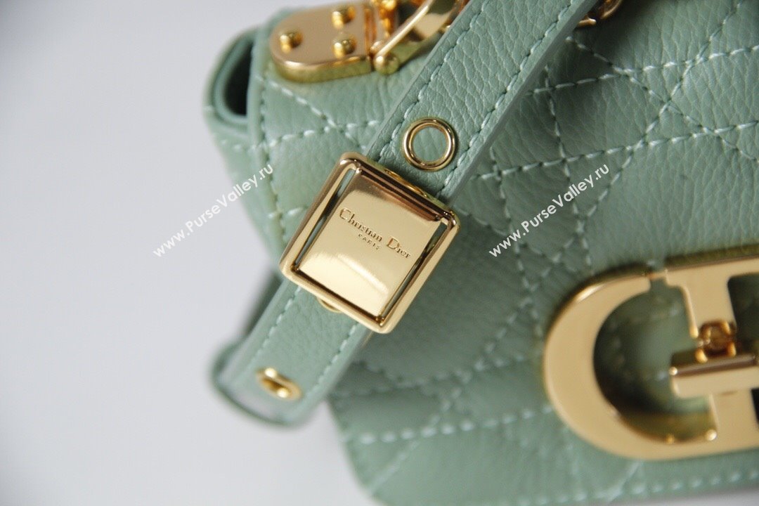 Dior Micro Caro Bag in Green Supple Cannage Calfskin 2024 (DMZ-241812 )