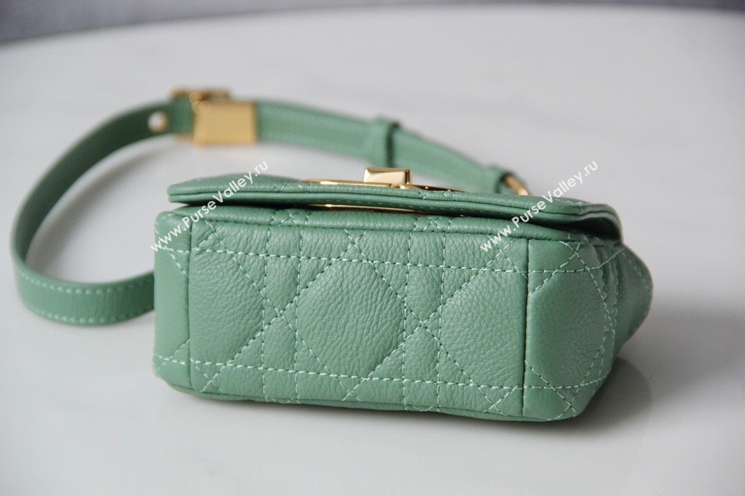 Dior Micro Caro Bag in Green Supple Cannage Calfskin 2024 (DMZ-241812 )