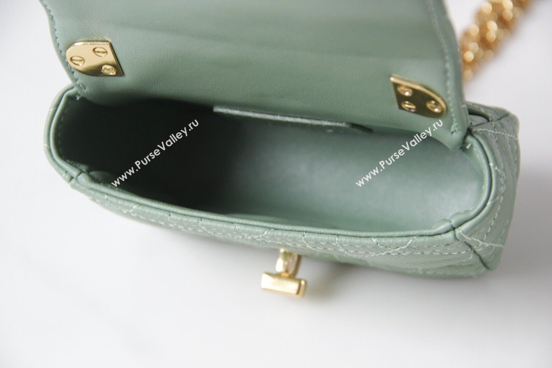 Dior Micro Caro Bag in Green Supple Cannage Calfskin 2024 (DMZ-241812 )