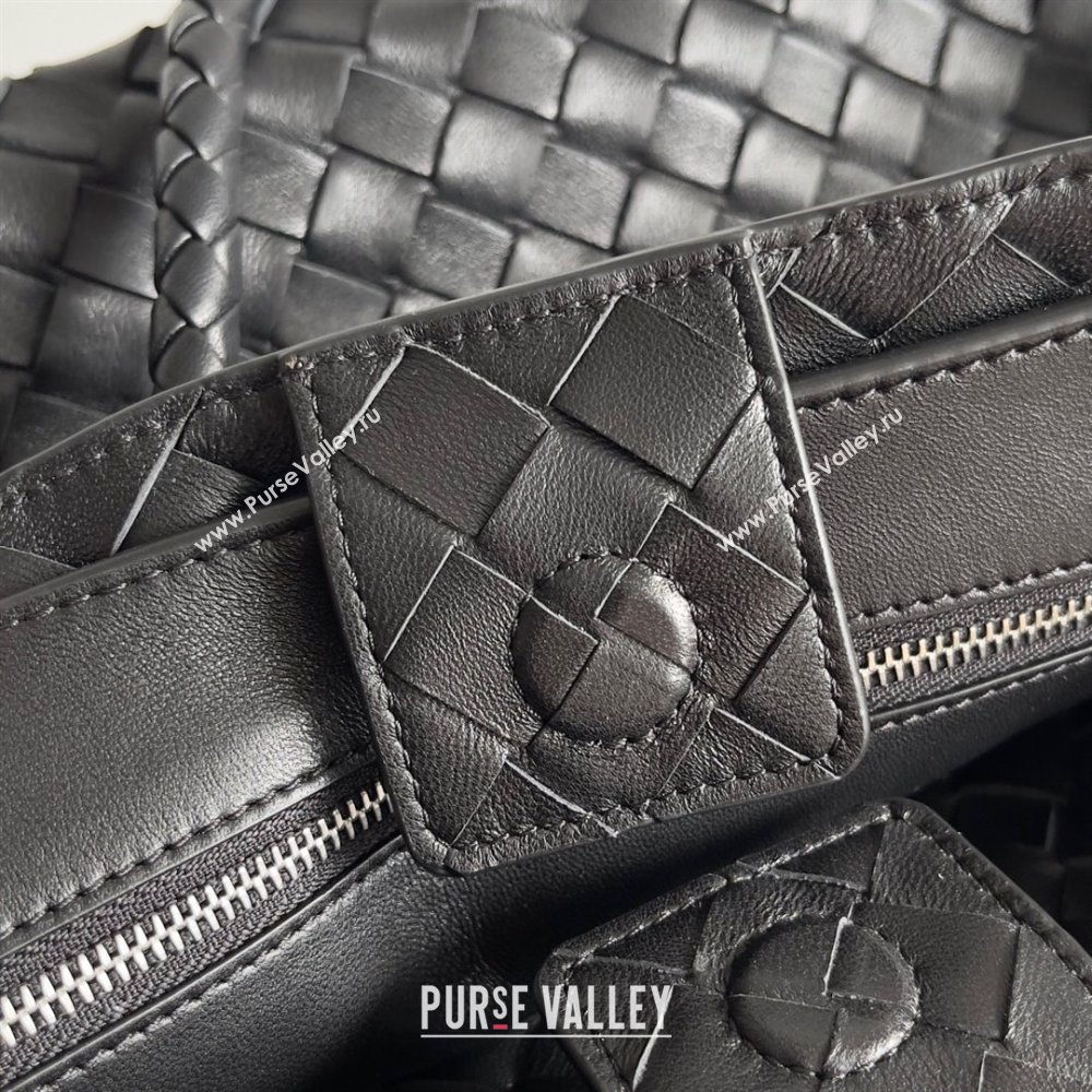 Bottega Veneta Medium Andiamo Top Handle Bag in Intrecciato Leather 743572 Black/Silver 2024 (MS-24042408)