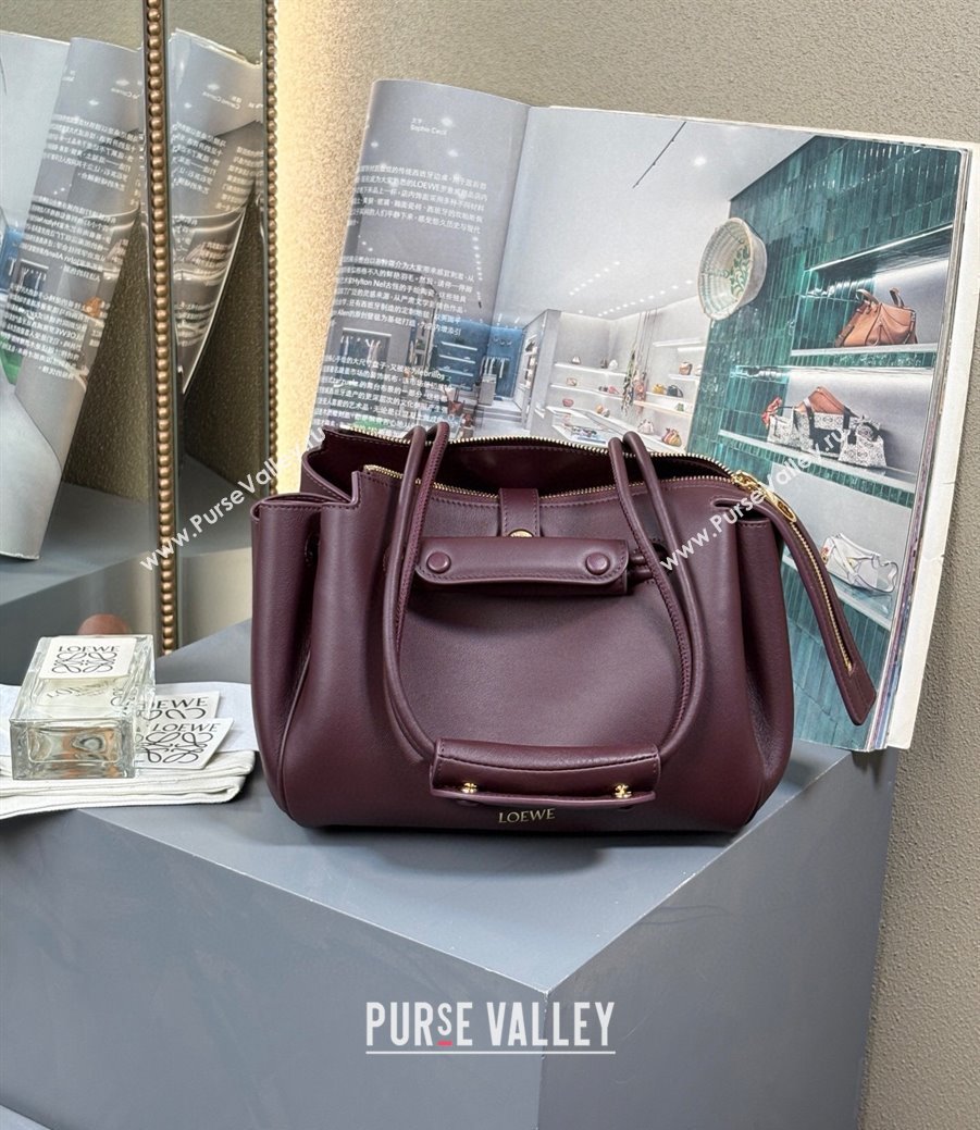 Loewe Small Madrid bag in supple calfskin Dark Burgundy 2025 012452 (nana-250925039)