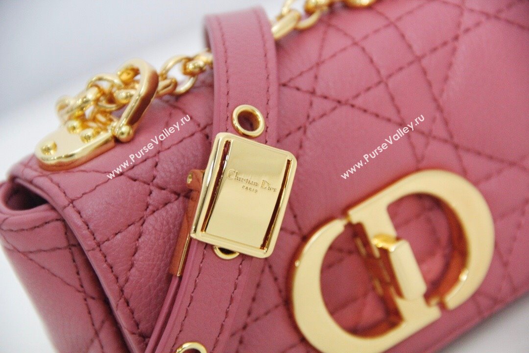 Dior Micro Caro Bag in Pink Supple Cannage Calfskin 2024 (DMZ-241813)