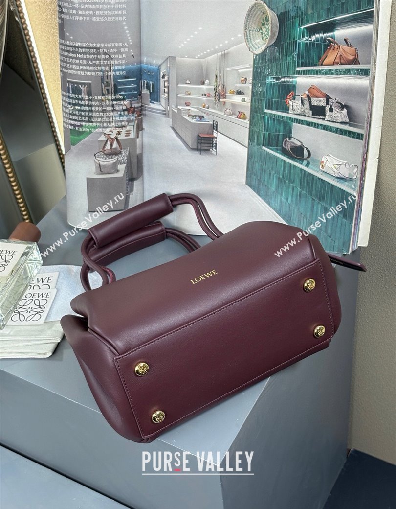 Loewe Small Madrid bag in supple calfskin Dark Burgundy 2025 012452 (nana-250925039)