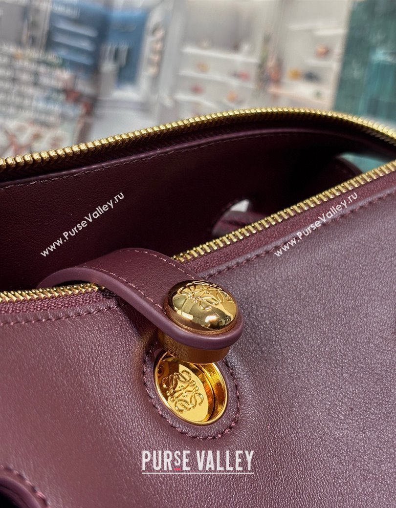 Loewe Small Madrid bag in supple calfskin Dark Burgundy 2025 012452 (nana-250925039)