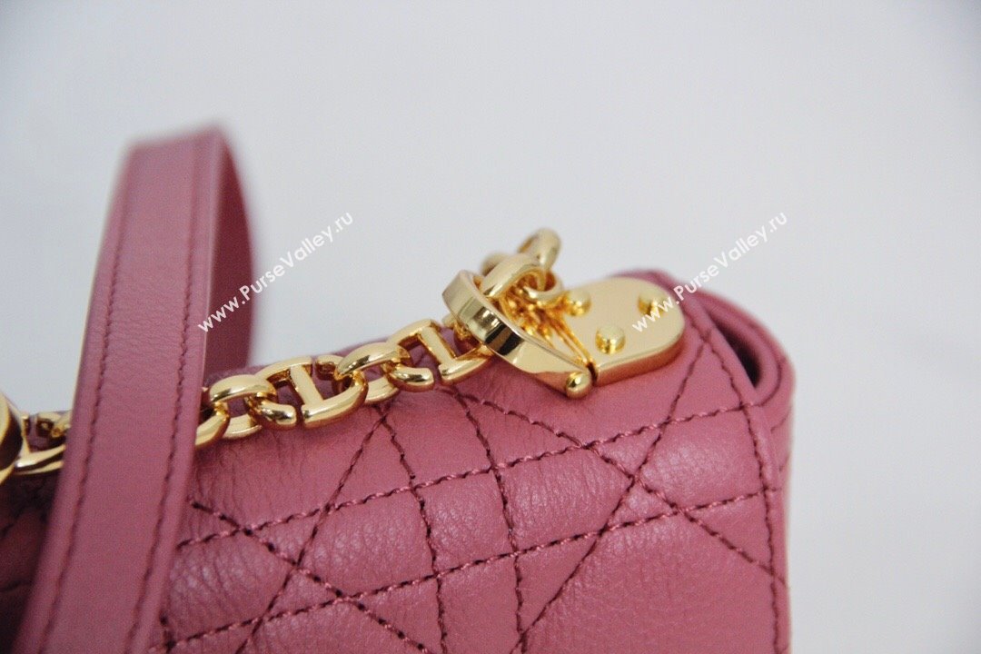 Dior Micro Caro Bag in Pink Supple Cannage Calfskin 2024 (DMZ-241813)