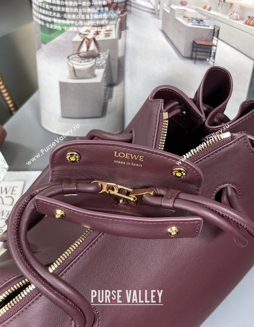 Loewe Small Madrid bag in supple calfskin Dark Burgundy 2025 012452 (nana-250925039)
