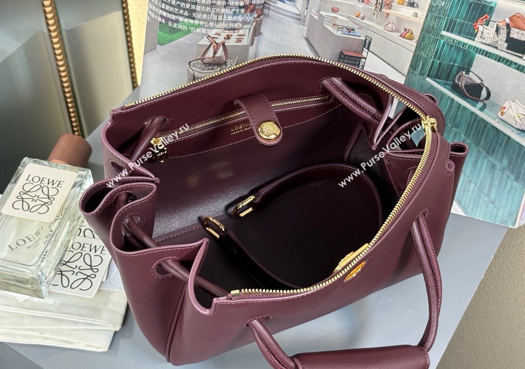 Loewe Small Madrid bag in supple calfskin Dark Burgundy 2025 012452 (nana-250925039)