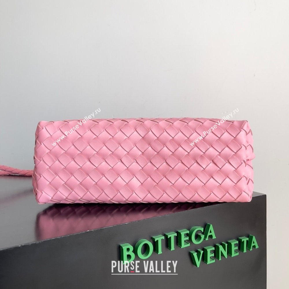 Bottega Veneta Medium Andiamo Top Handle Bag in Intrecciato Suede 743572 Pink 2024 (MS-24042411)