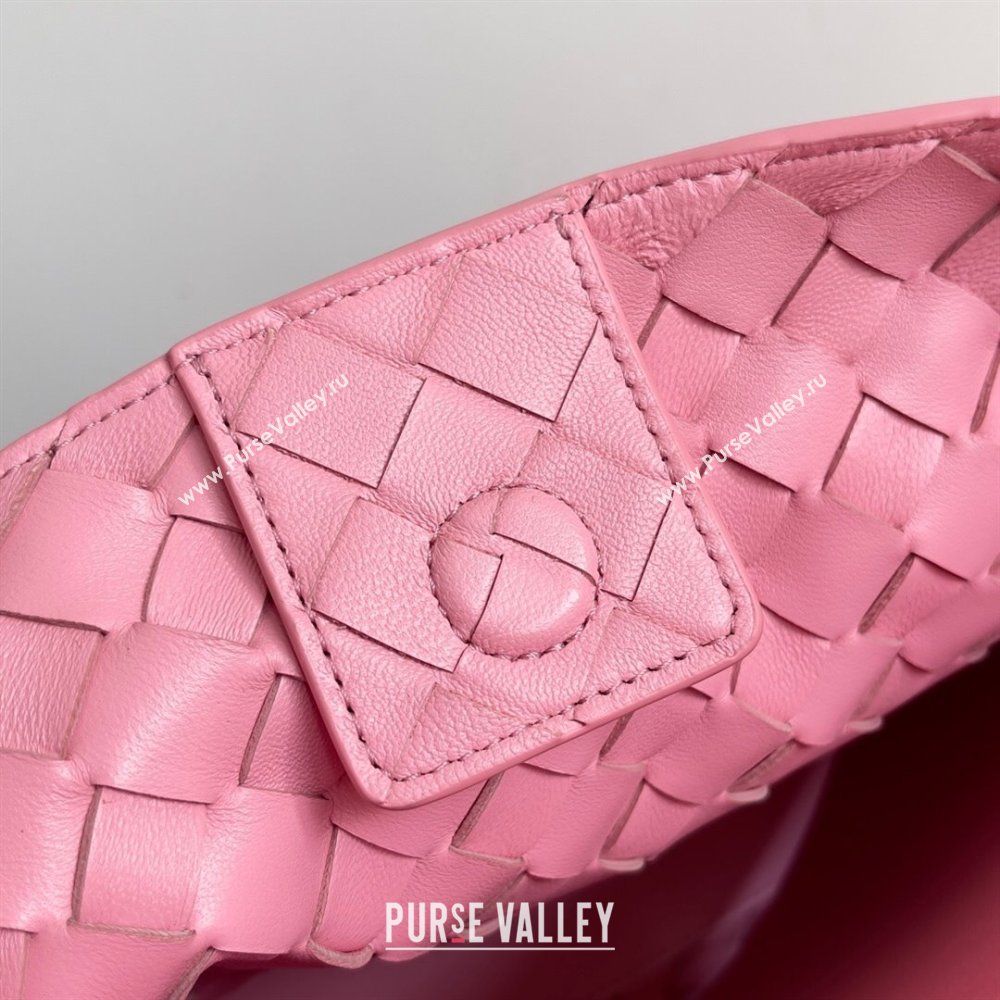 Bottega Veneta Medium Andiamo Top Handle Bag in Intrecciato Suede 743572 Pink 2024 (MS-24042411)