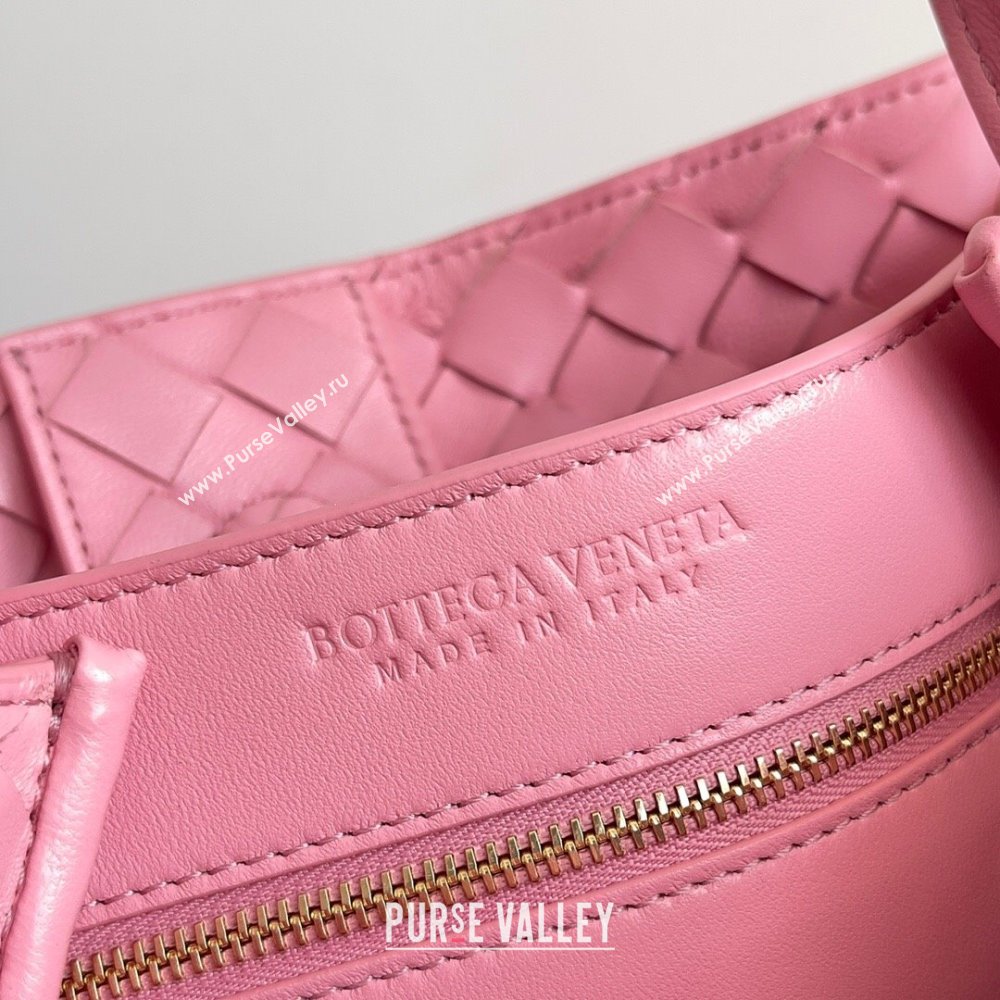 Bottega Veneta Medium Andiamo Top Handle Bag in Intrecciato Suede 743572 Pink 2024 (MS-24042411)