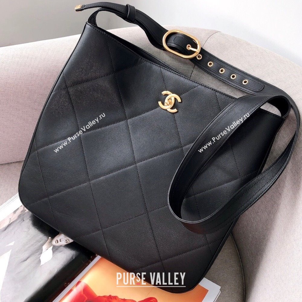 Chanel Maxi Hobo Bag in Calfskin AS2845 Black 2021  (YUND-211117067)
