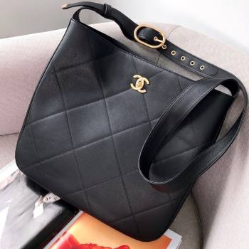 Chanel Maxi Hobo Bag in Calfskin AS2845 Black 2021 (YUND-211117067)