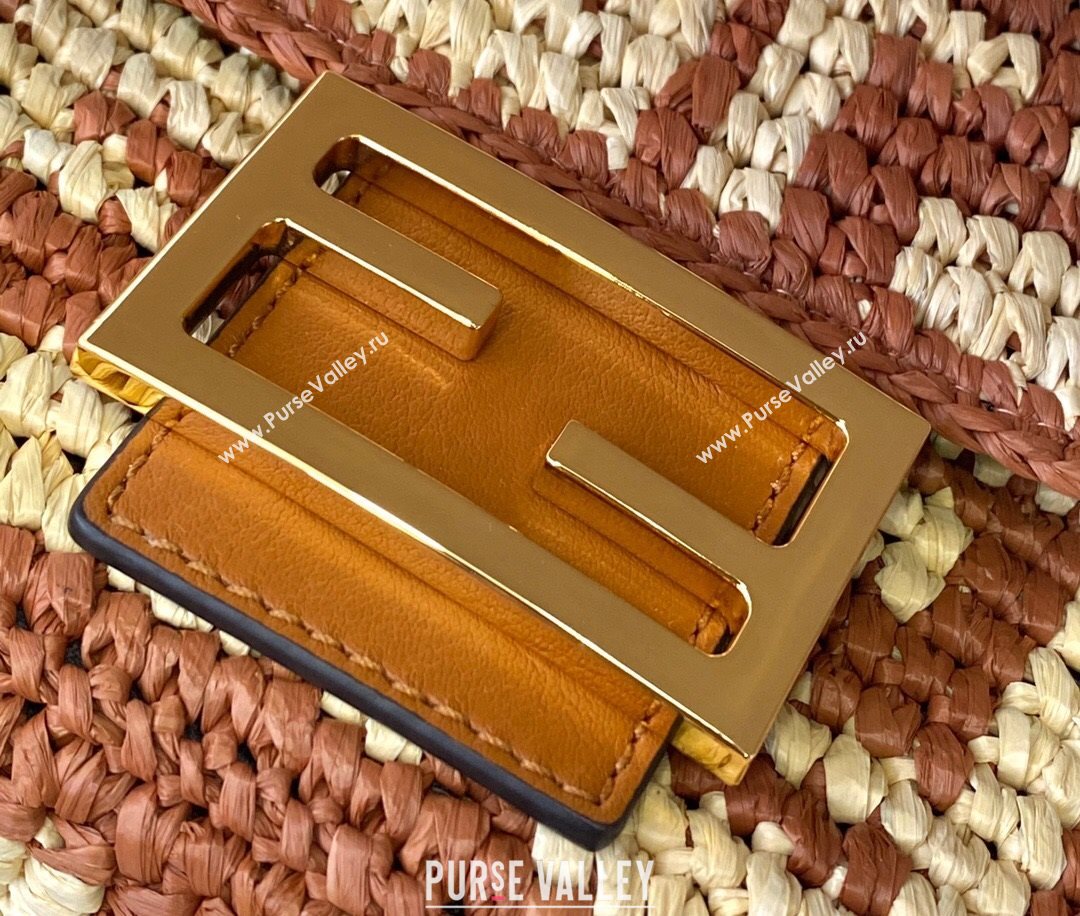Fendi Raffia Baguette Medium Bag Brown 2021 (CL-21032012)