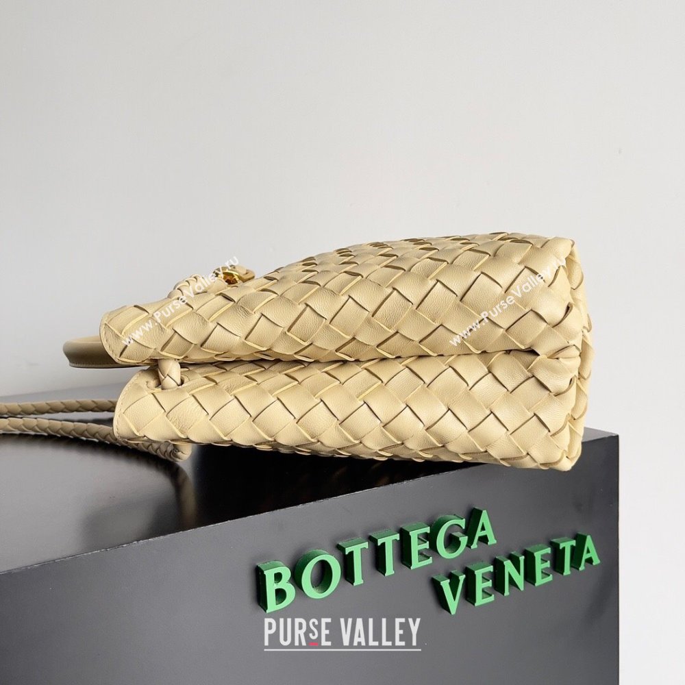 Bottega Veneta Medium Andiamo Top Handle Bag in Intrecciato Leather 743572 Yellow 2024 (MS-24042412)