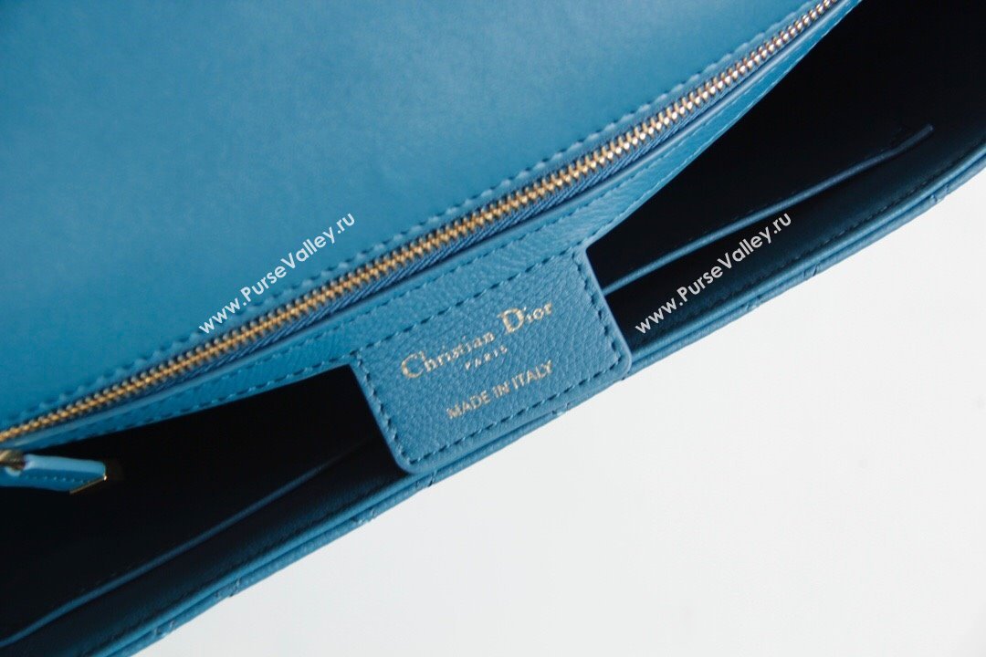 Dior Large Caro Chain Bag in Soft Cannage Calfskin Ocean Blue 2024 (DMZ-241816)