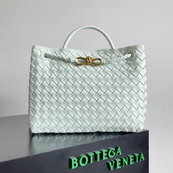 Bottega Veneta Medium Andiamo Top Handle Bag in Intrecciato Leather 743572 Mint Green 2024 (MS-24042413)