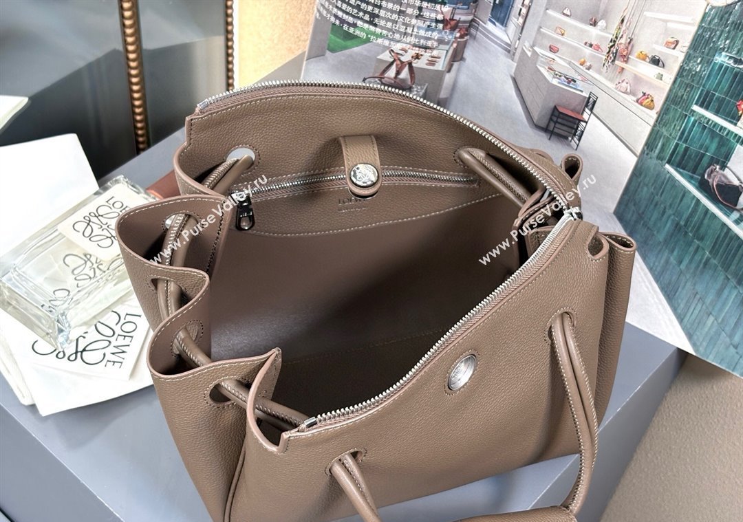 Loewe Small Madrid bag in supple calfskin Taupe 2025 012452 (nana-250925042)